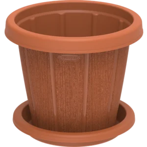 Cosmoplast Cedargrain Flower Pot W/Tray 14" (28x38 cm) Terracotta