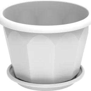 Cosmoplast Hexagonal Flower Pot W/Tray White 6L (No 25)