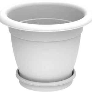 Cosmoplast Round Planter 20" W/Tray Pot Only White