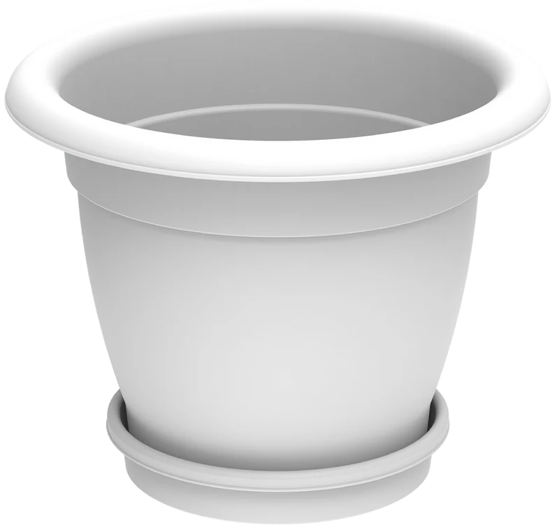 Cosmoplast Round Planter 20" W/Tray Pot Only White