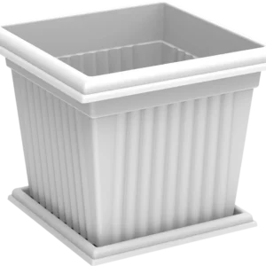 Cosmoplast Square Planter With-Tray 20L 34x34x29 cm Only Tray White