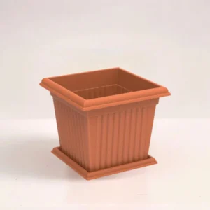 Cosmoplast Square Planter With-Tray 10L 28x28x24 cm Without Tray Terracotta