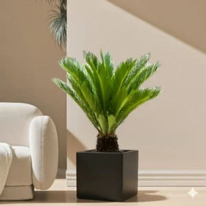 Cycas Revoluta "Sago Palm" in Grp Square Pot 40x40 Black