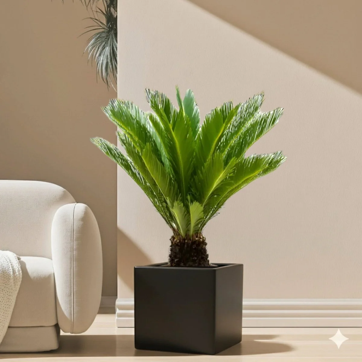 Cycas Revoluta "Sago Palm" in Grp Square Pot 40x40 Black