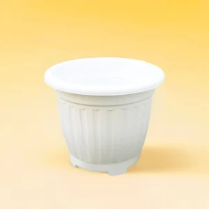 Flower Pot | Outdoor Round Plastic Planter White 45H X 53W cm