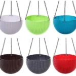 Hanging Modern Plastic Pot 34.3 x 21.5 cm Blue - Image 2