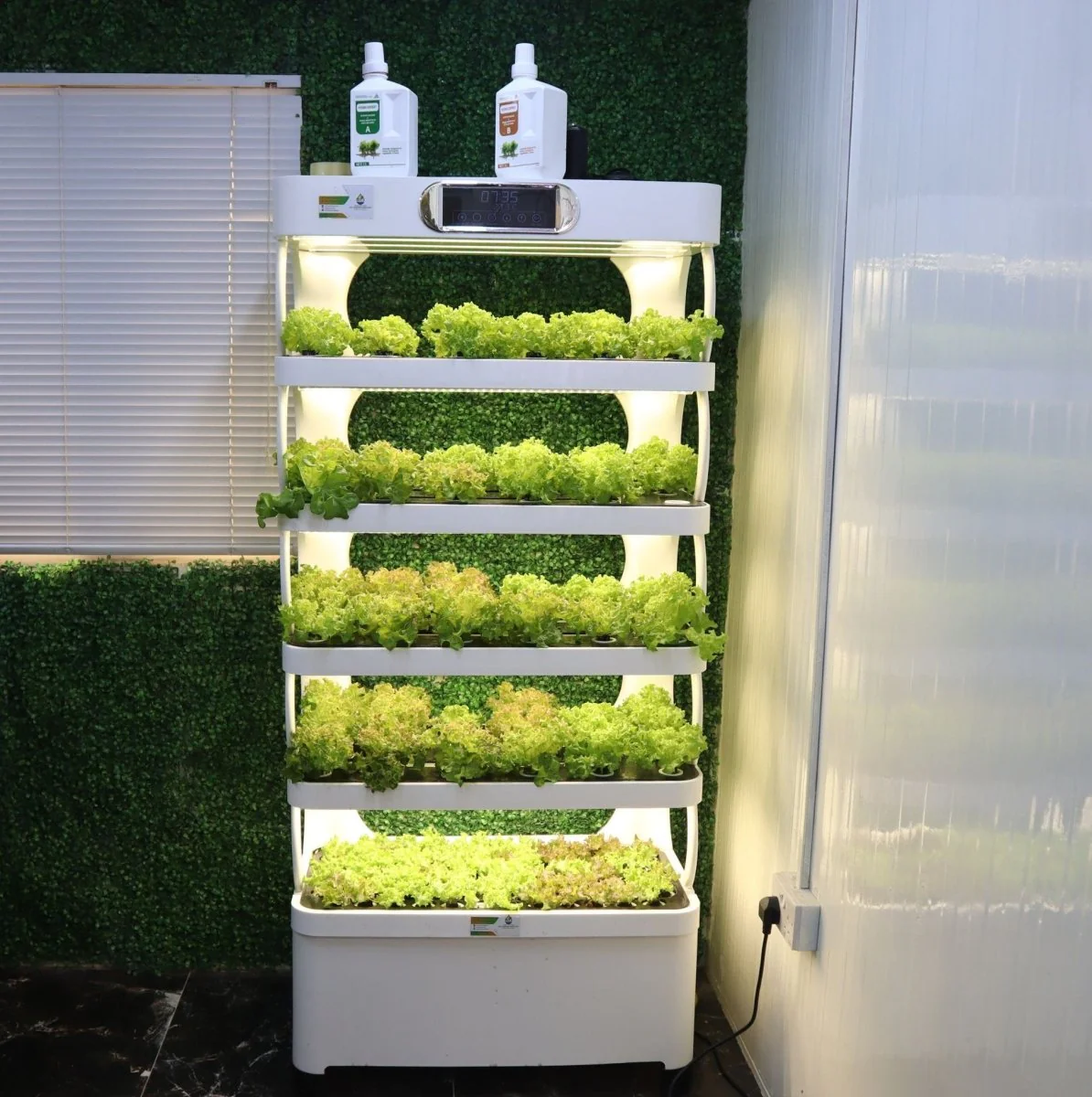 Hydroponics Pro Shelf with Automated Controls & Full Spectrum LED Grow Lights – Indoor Smart Growing System for Herbs | Vegetables & Flowers