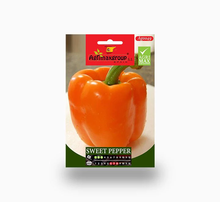 Orange Sweet Pepper Agrimax seeds Set of 10 pack