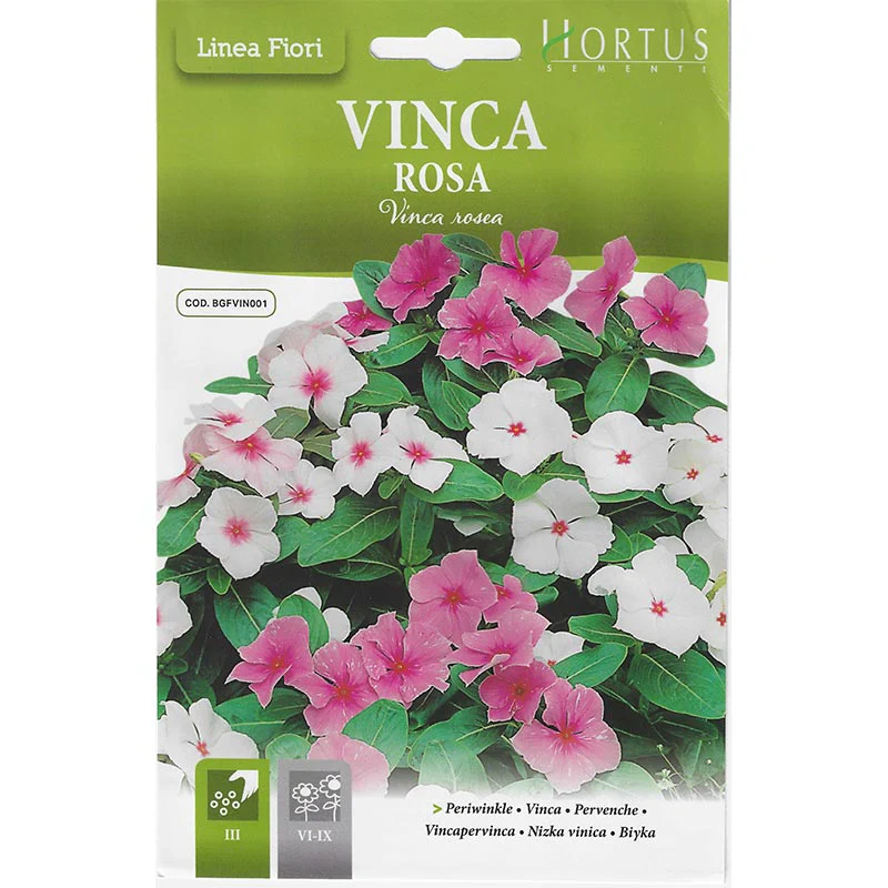 Periwinkle Mix "Vinca Rosa" Premium Quality Seeds by Hortus