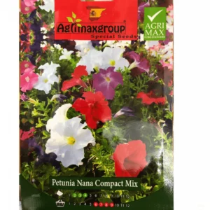 Petunia Nana Compact Mix Flower Seeds by Agrimax Spain Set Of 5 pack