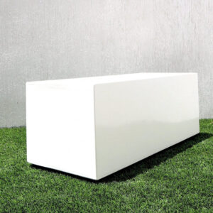 Rectangular GRP Pot 100x40x40cm Modern Durable Outdoor Planter Box Matte Finishing White
