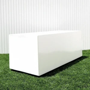 Rectangular GRP Pot 100x40x40cm Modern Durable Outdoor Planter Box Matte Finishing White