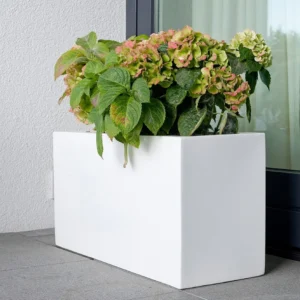 Rectangular GRP Pot 100x40x60cm Modern Durable Outdoor Planter White
