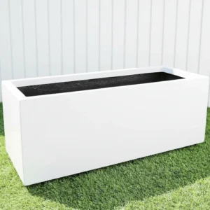 Rectangular GRP Pot 100x50x50cm Outdoor Planter White