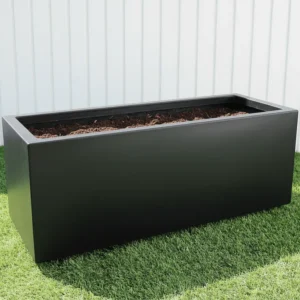 Rectangular GRP Pot 100x50x50cm Outdoor Planter Black
