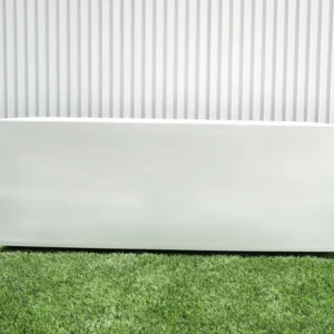 Rectangular GRP Pot 60x30x30cm Modern Durable Outdoor Planter White
