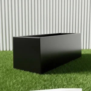 Rectangular GRP Pot 90x30x30cm Modern Durable Outdoor Planter Box Black
