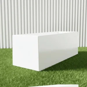 Rectangular GRP Pot 90x30x30cm Modern Durable Outdoor Planter Box White