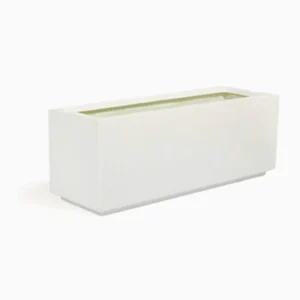 Rectangular GRP Pot 90x30x30cm Modern Durable Outdoor Planter Box White