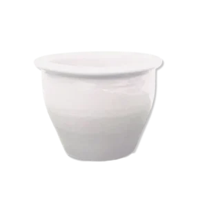 Rolled Rim Pot Outdoor Ceramic Pot, Trendy Outdoor Pot 30x25 cm DiaxHt White