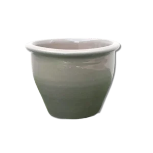 Rolled Rim Pot Outdoor Ceramic Pot, Trendy Outdoor Pot 30x25 cm DiaxHt Grey