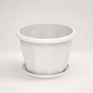 Cosmoplast Hexagonal Flower Pot W/Tray White 6L (No 25)
