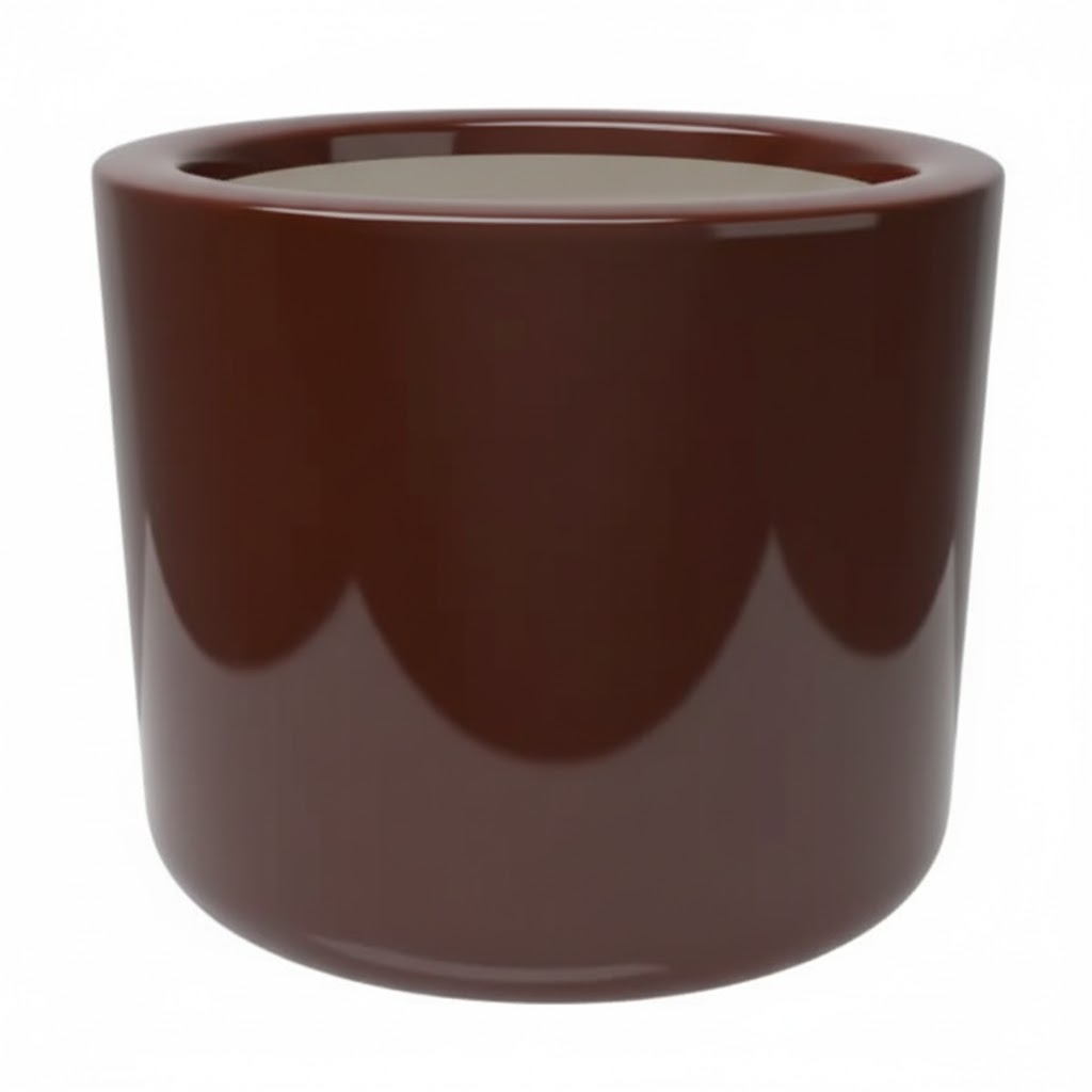 GRP Round Flower Pot 60x60cm (Ht x Dia) Brown