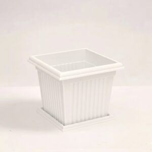 Cosmoplast Square Planter With-Tray 45L | 45x46x40 cm Only Tray White