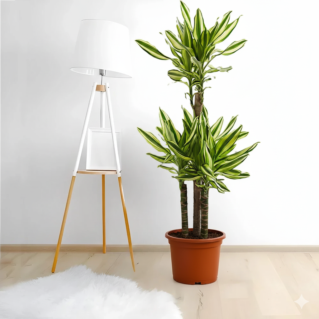 Dracaena Fragrans "Yellow Coast" 140-150cm overall Default Plastic Pot (Pine Mulch)