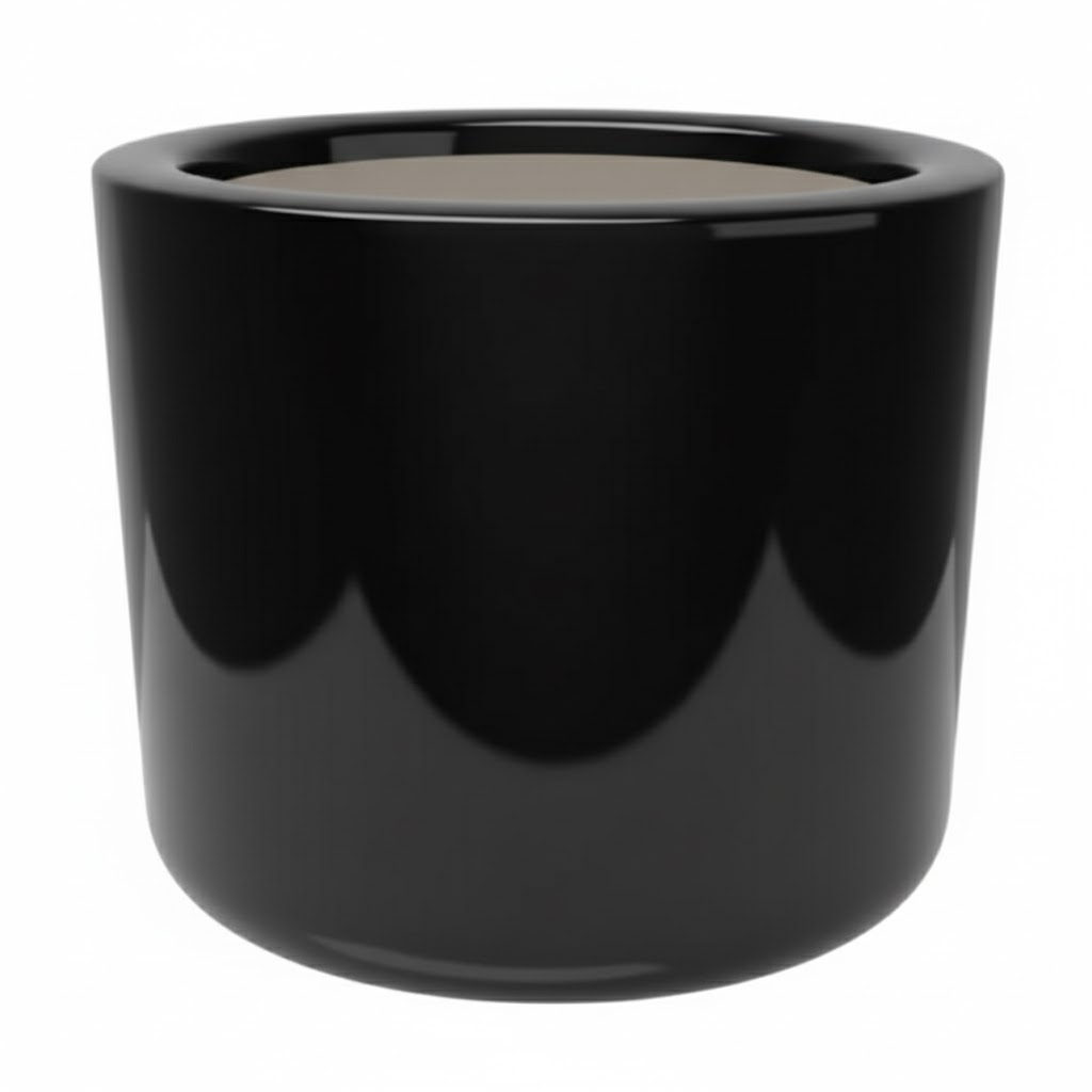 GRP Round Flower Pot 38x45cm (Ht x Dia) Black