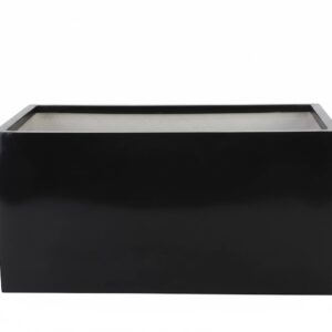 Rectangular GRP Pot 60x30x30cm Modern Durable Outdoor Planter Black