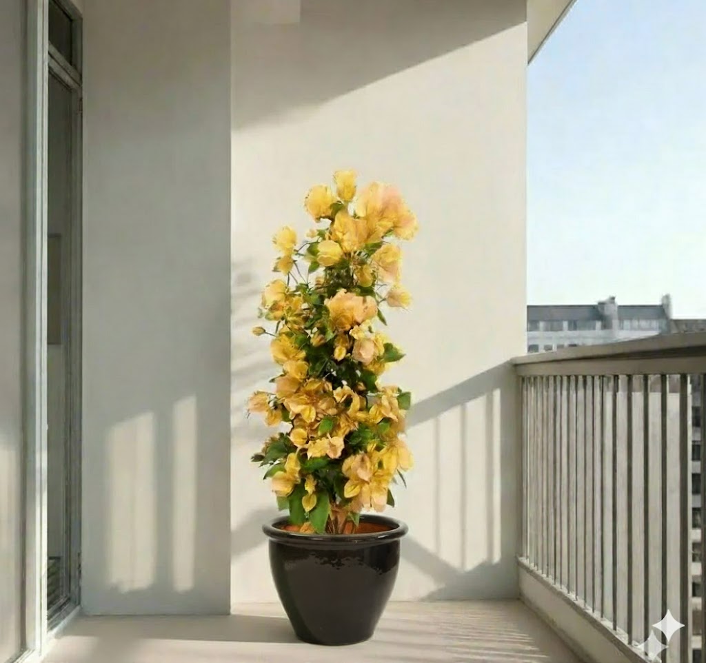 Bougainvillea Gold 0.8-1.0m overall height (Rolled Rim Pot Black)