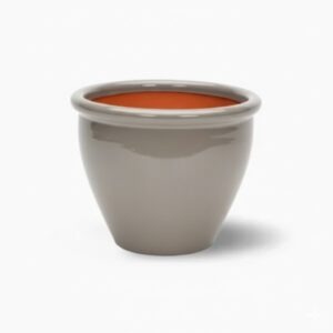 Rolled Rim Pot Outdoor Ceramic Pot, Trendy Outdoor Pot 58x43cm DiaxHt Grey