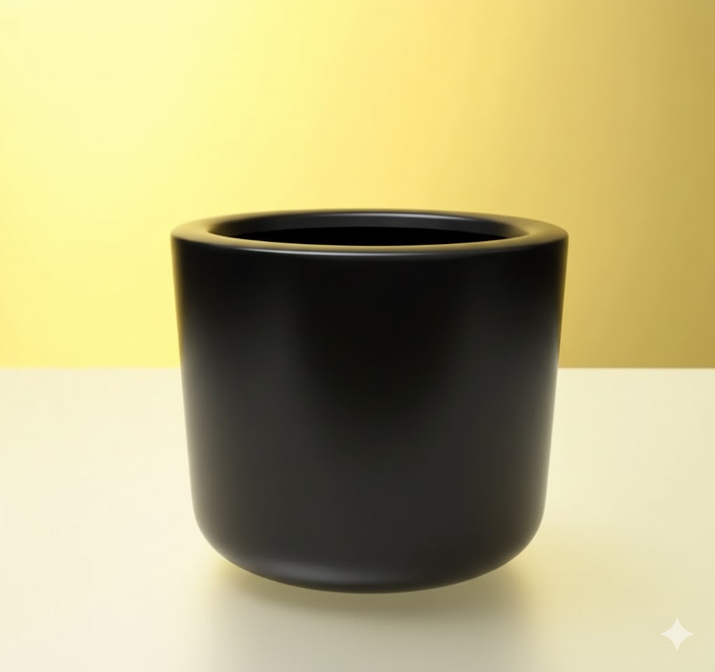 GRP Round Flower Pot All Sizes/ GRP Planter Black 40x40 cm