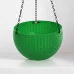 Hanging Modern Plastic Pot 34.3 x 21.5 cm Green
