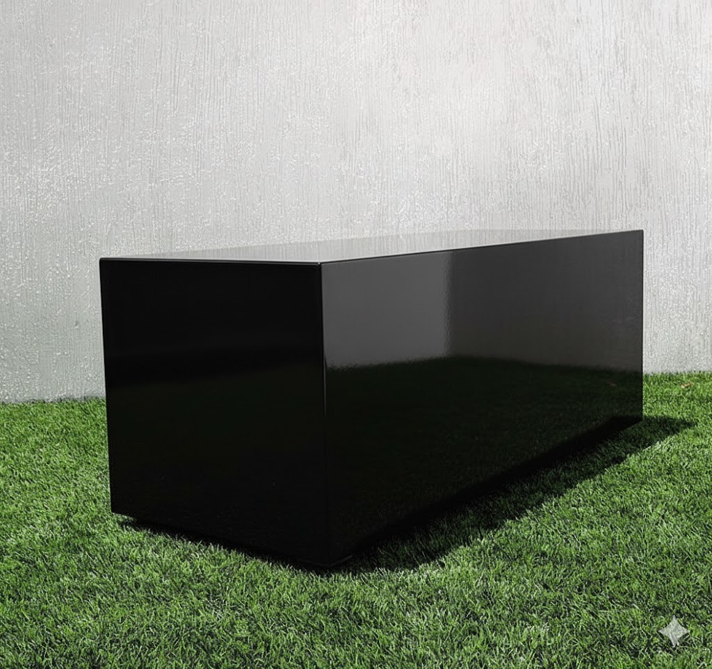 Rectangular GRP Pot 100x40x40cm Modern Durable Outdoor Planter Box Smooth Finishing Black