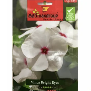 Vinca Bright Eyes Flower Seeds by Agrimax Spain Set of 2 Pack