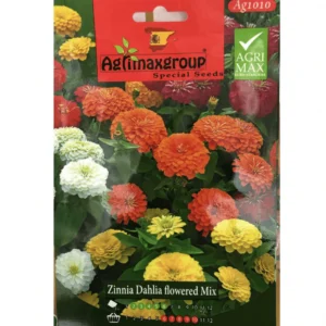 Zinnia Dahlia Mix Flower Seeds by Agrimax Spain Set of 10 Pack