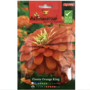 Zinnia Orange King Flower Seeds by Agrimax Spain Set Of 10 Pack