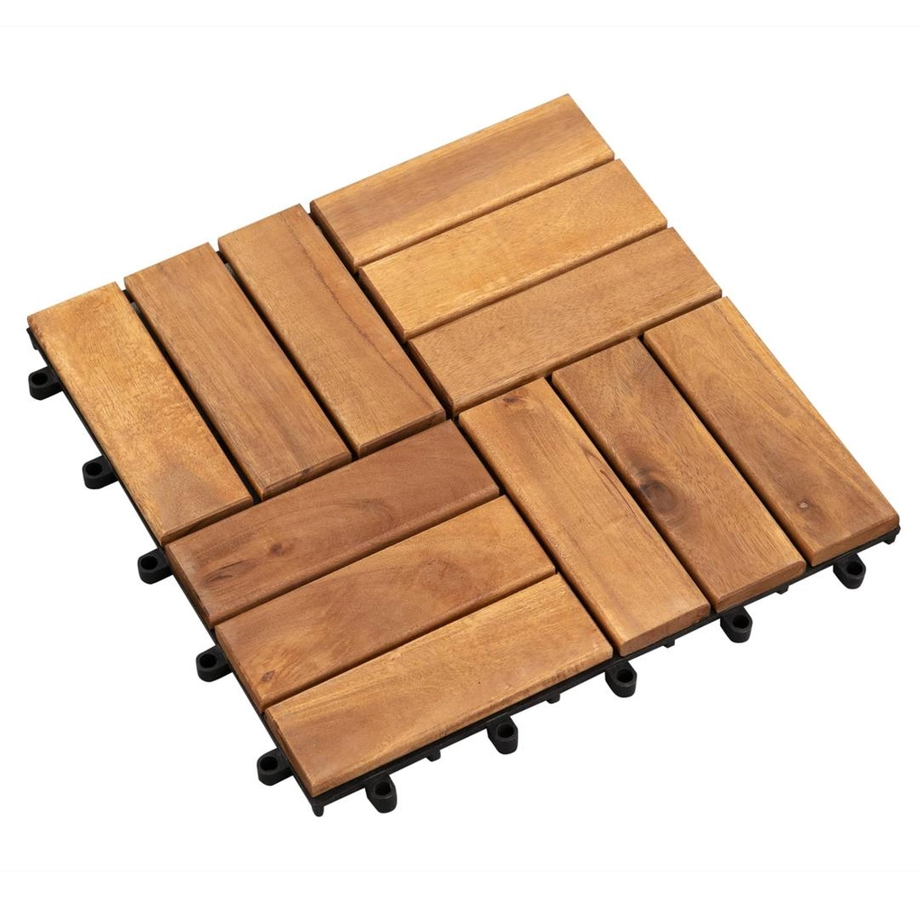 Floor 12-Slats Deck Tile (30x 30 cm, 10 Pc.) 1 square meter (10 Pieces)
