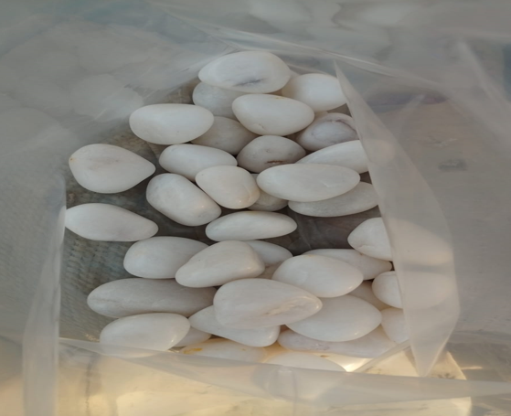 Pebble White High Polished 1.2 cm 20kg